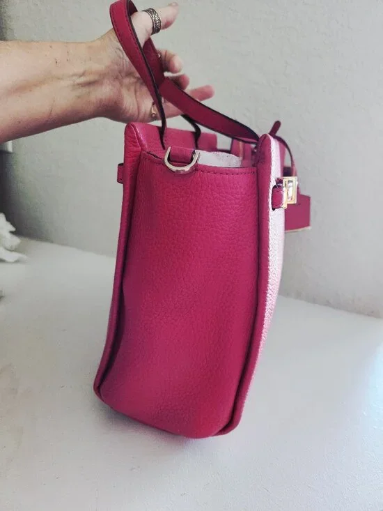 Kate Spade New York Fushia Leather Shoulder Bag Purse - Picture 6 of 14